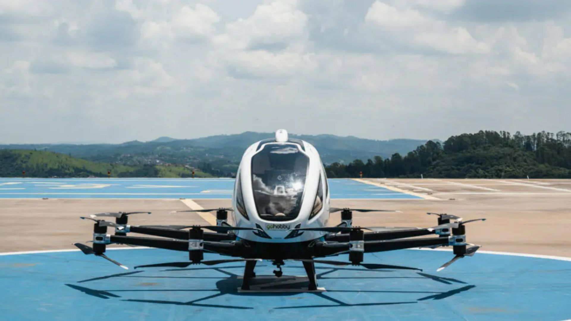 Na imagem: EVTol, conhecido popularmente por carro voador. EVTOL promete ser o futuro da mobilidade. Foto: Divulgação